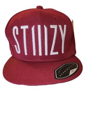 Stiiizy Dark Red Burgundy 6 Panel A-Frame Snapback Hat White Lettering OSFA